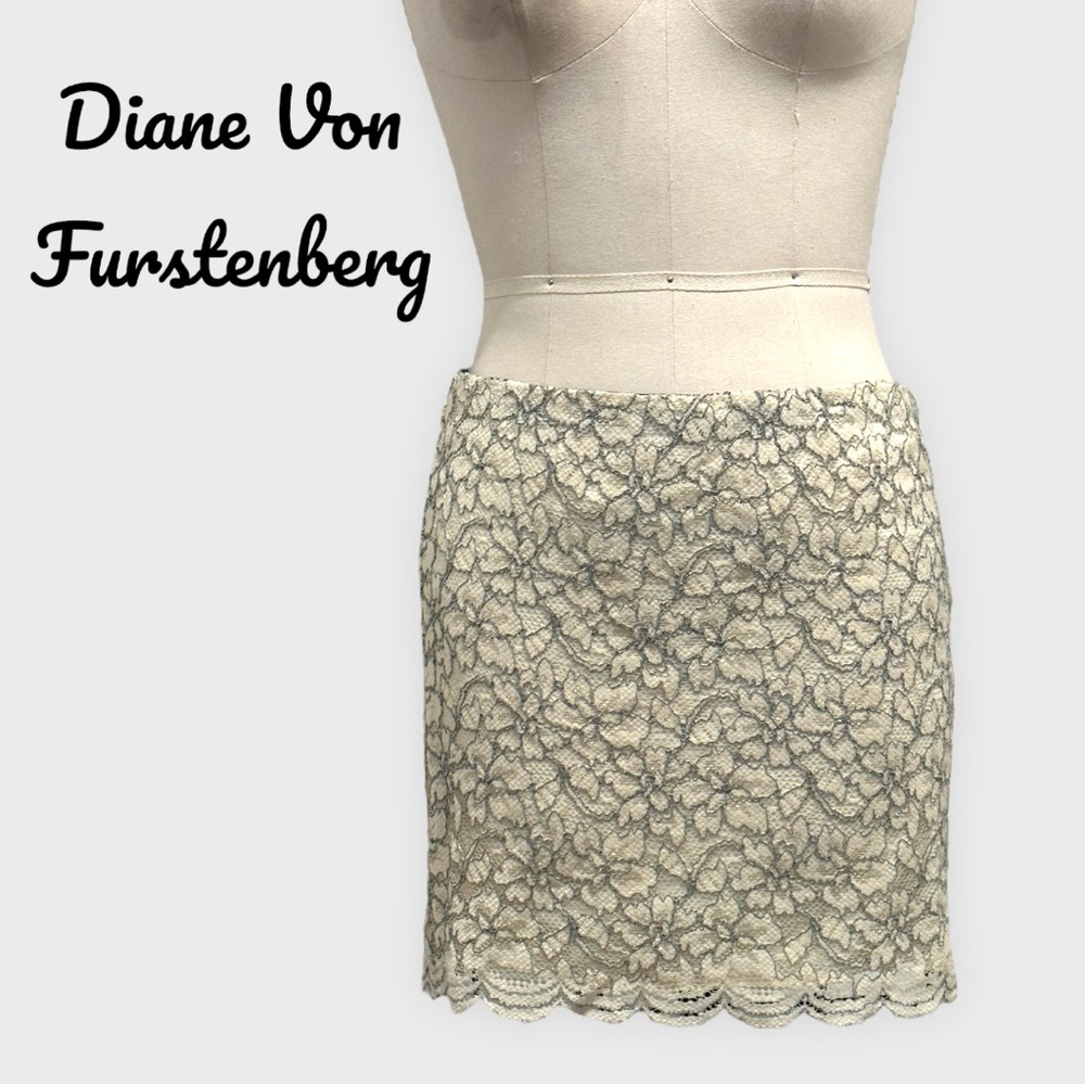 Diane Von Furstenberg DVF Tivara Lace Skirt in ivory